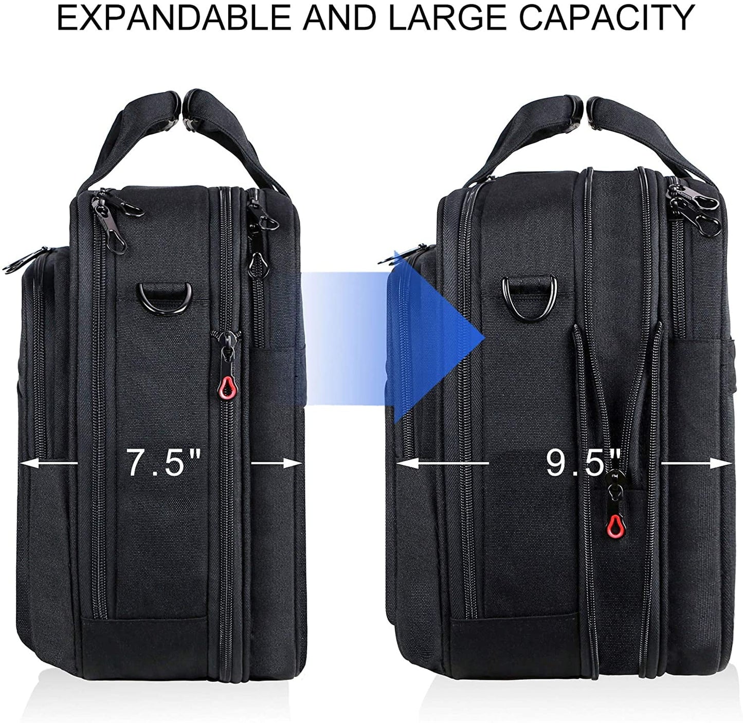 Laptop Bag Briefcase Fits up to 17.3" Laptop Shoulder Messenger Bag Computer Bag-Black