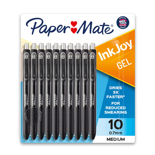 Paper Mate Inkjoy Gel Pens, Medium Point, Black, 10 Count