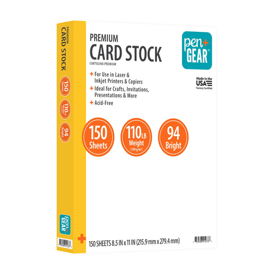 Premium White Index Card Stock, 8.5" X 11", 199 GSM, 150 Sheets