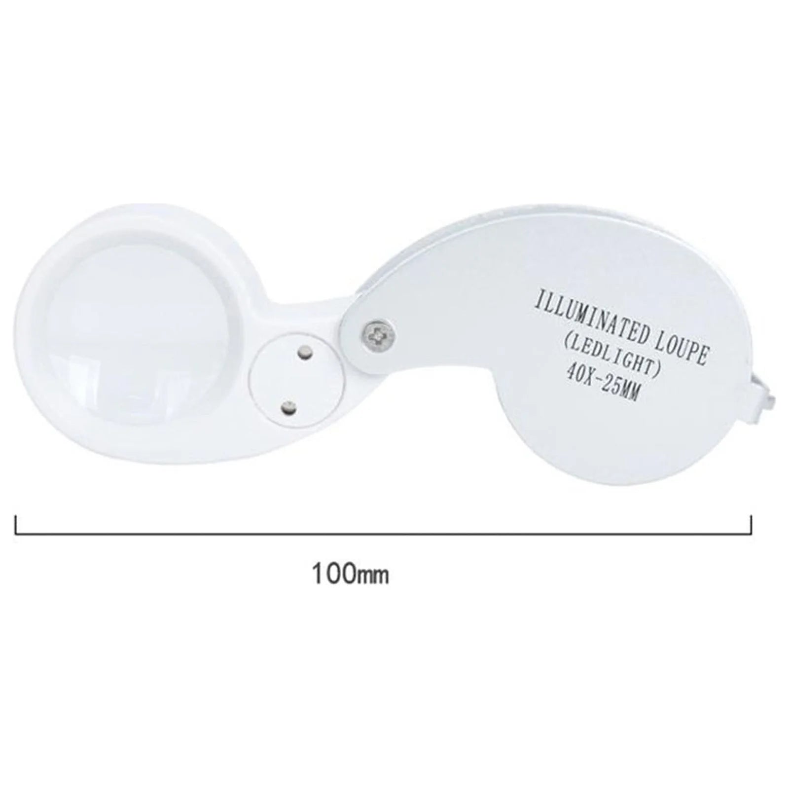 Clearance Sales 40X - Jewelry Eye Glass Magnifier LED Light Jewelers -Loop Pocket Supply for School Office (White)