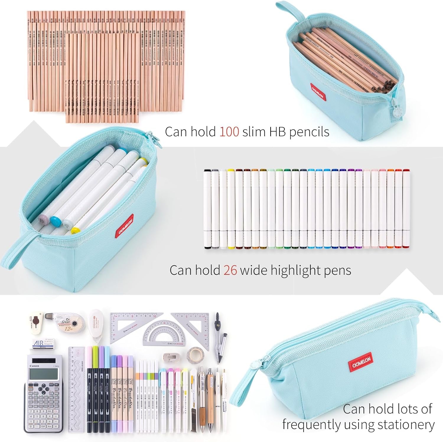 Pencil Case Large Capacity Pencil Pouch Pen Bag for School Teen Girl Boy Men Women