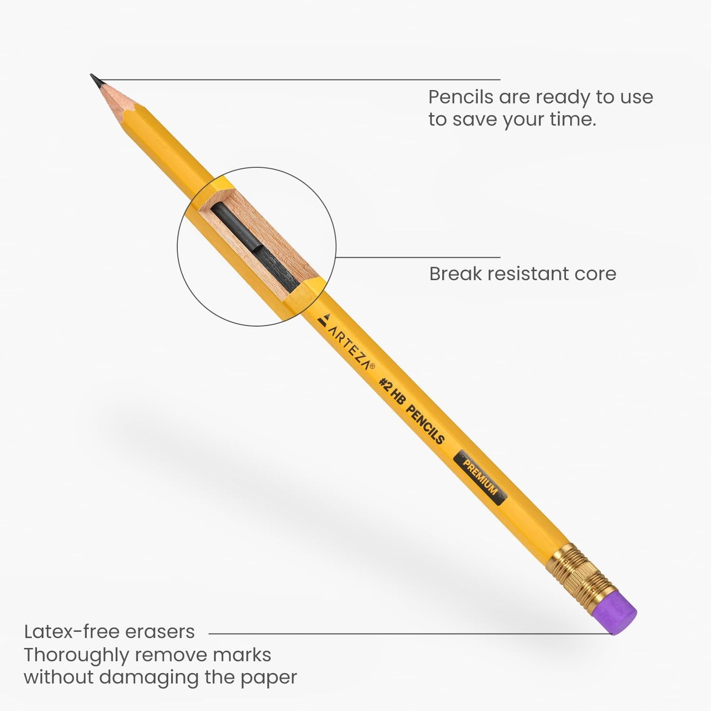 HB Pencils #2, Pack of 96 Wood-Cased Graphite Pre-Sharpened Pencils in Bulk, Office and School Supplies for Exams, Classrooms, Students