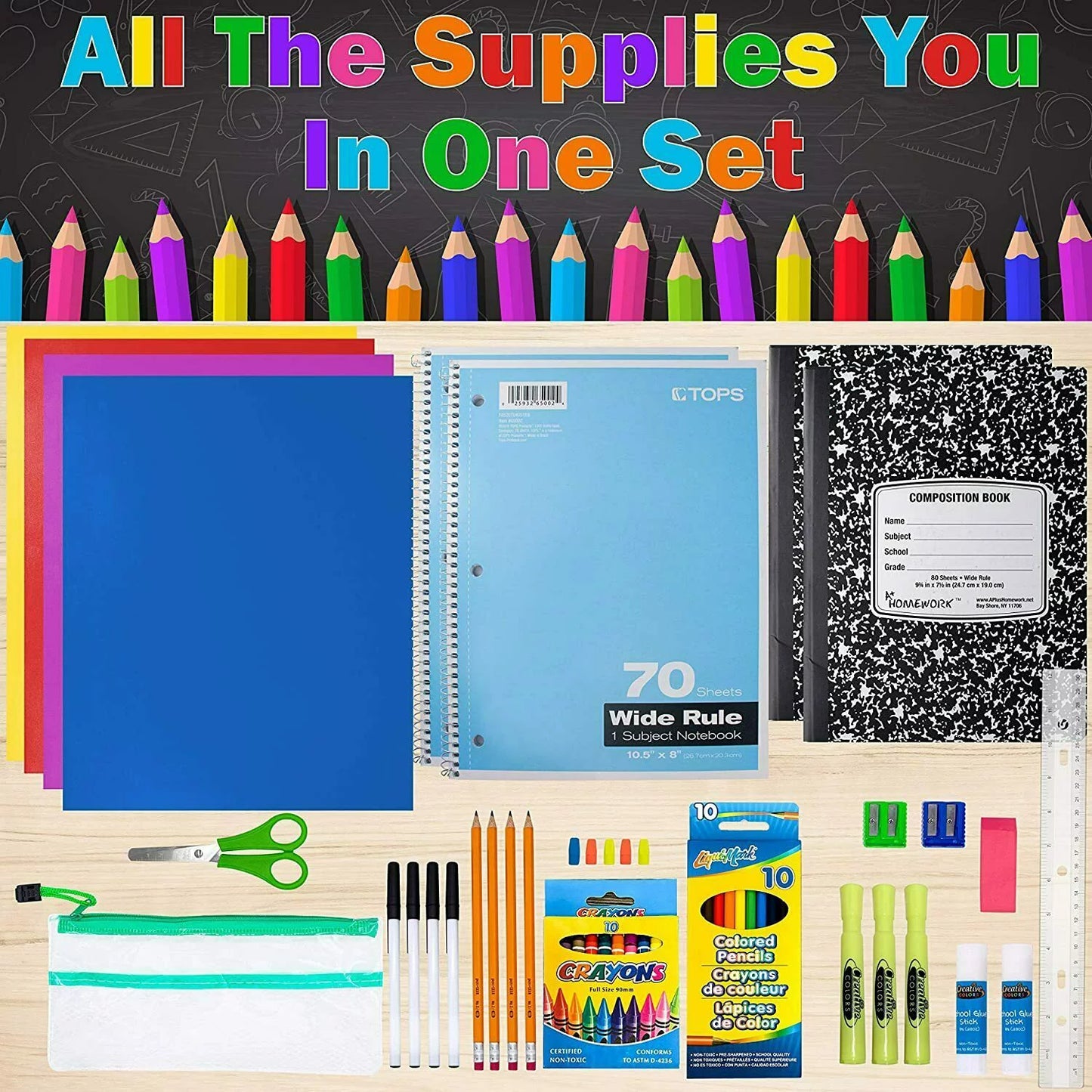 School Supplies for Kids, Back to School Supply Box, Double Set