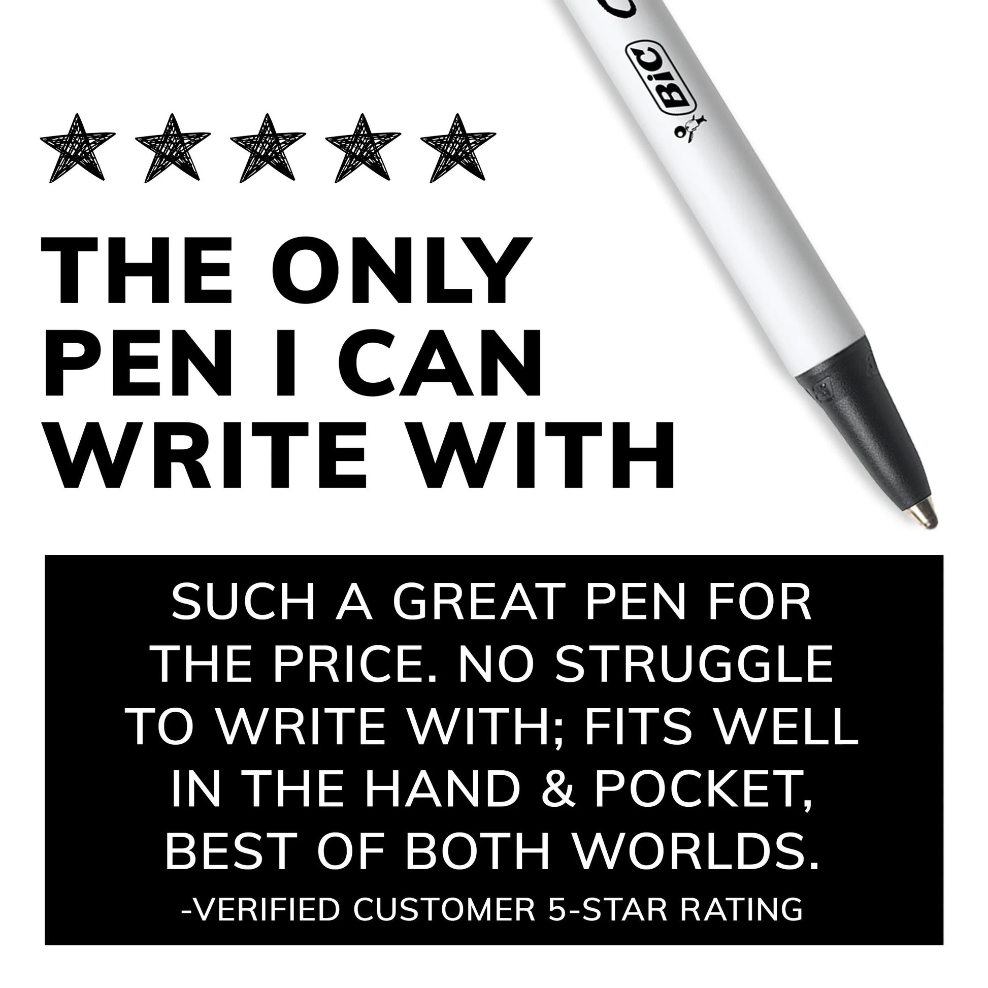 Clic Stic Black Ballpoint Pens, Medium Point (1.0Mm), 24-Count