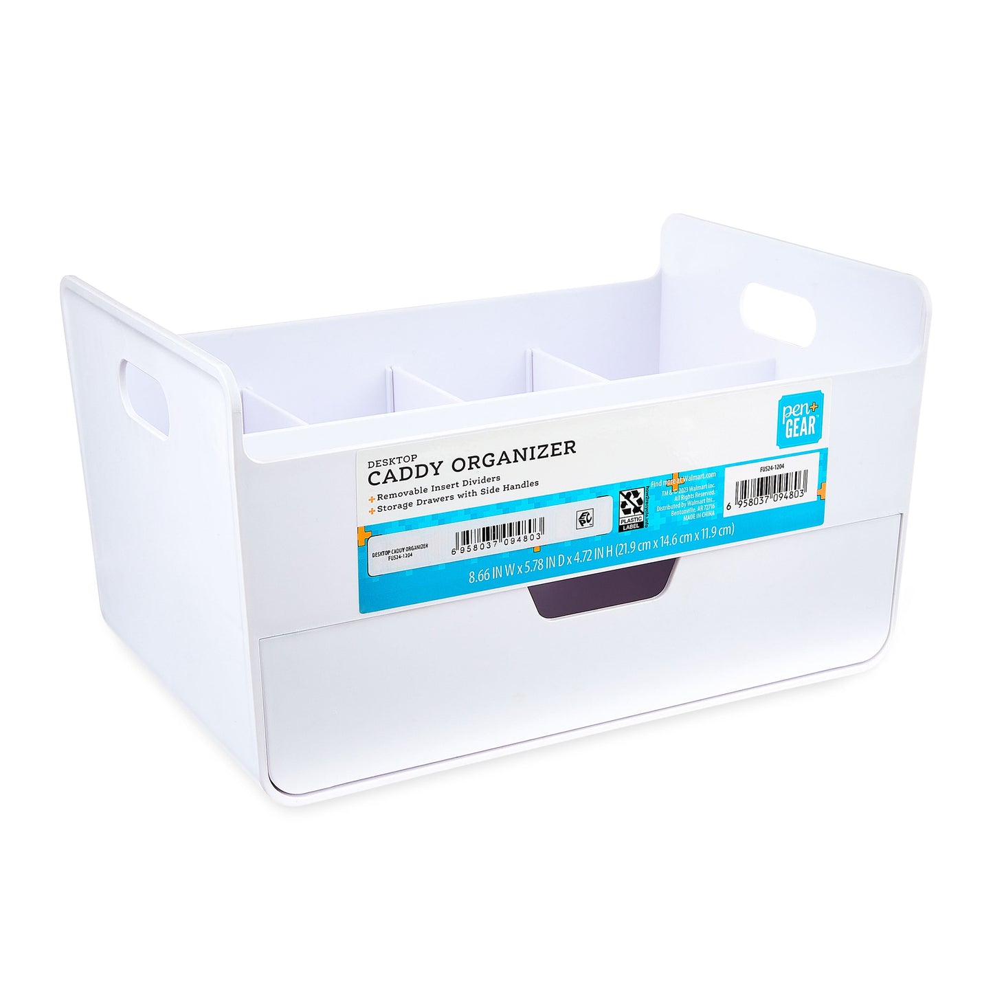 Plastic Desktop Caddy Organizer, White