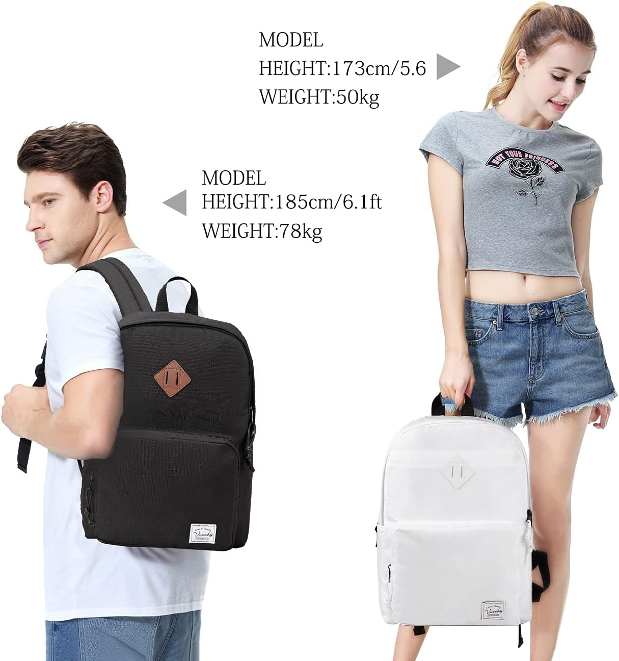 School Backpack, Ultra Lightweight Backpack for Men Women Schoolbag Bookbag for Kids Teen Boys Girls Black