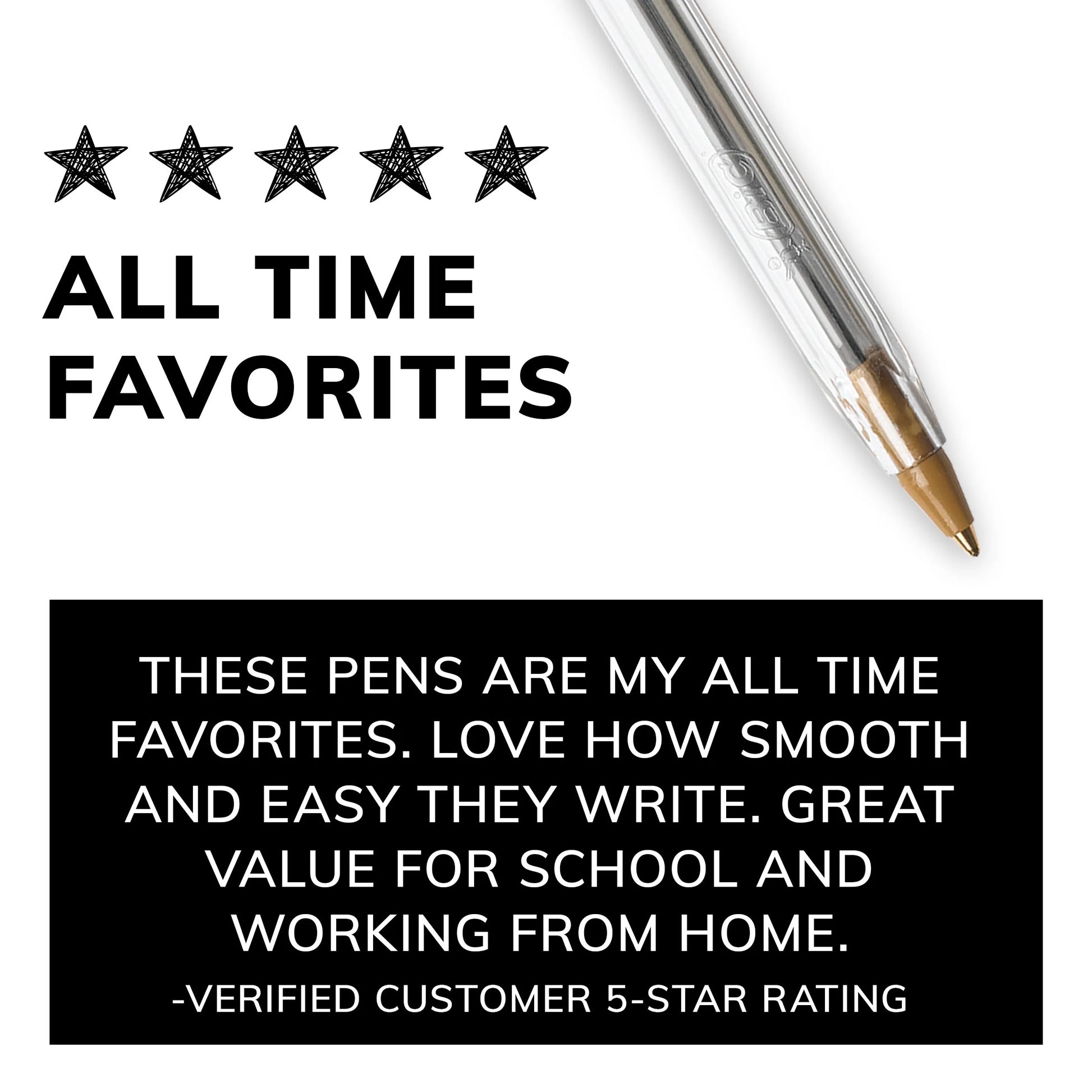 Cristal® Xtra Smooth Stic Ball Pens, Black, 24 Pack