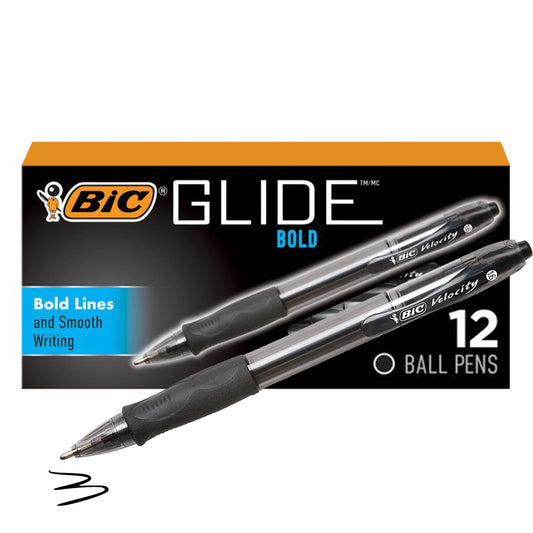 Glide Bold Retractable Ball Pen, Black, 1.6Mm Bold Point, 12 Pack