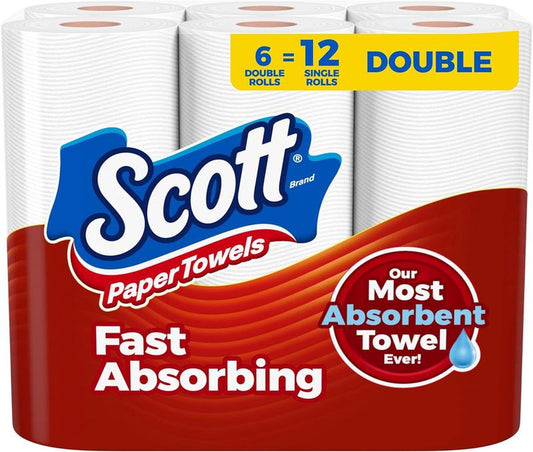Toilet Paper Paper Towels 6 Double Rolls = 12 Regular Rolls (100 Sheets per Roll) with 100 Sheets per Roll - Wipes