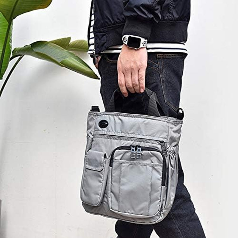 Business Crossbody Sling Messenger Bag Purse, Casual Daypack Shoulder Backpack Men Women, Chest Satchel for Hiking Travel (S, Grey)