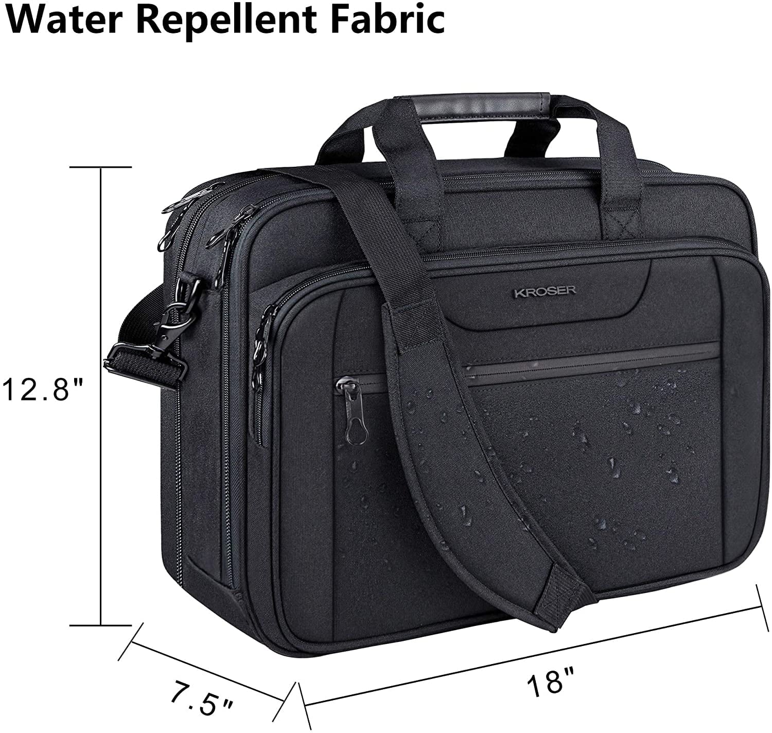 Laptop Bag Briefcase Fits up to 17.3" Laptop Shoulder Messenger Bag Computer Bag-Black