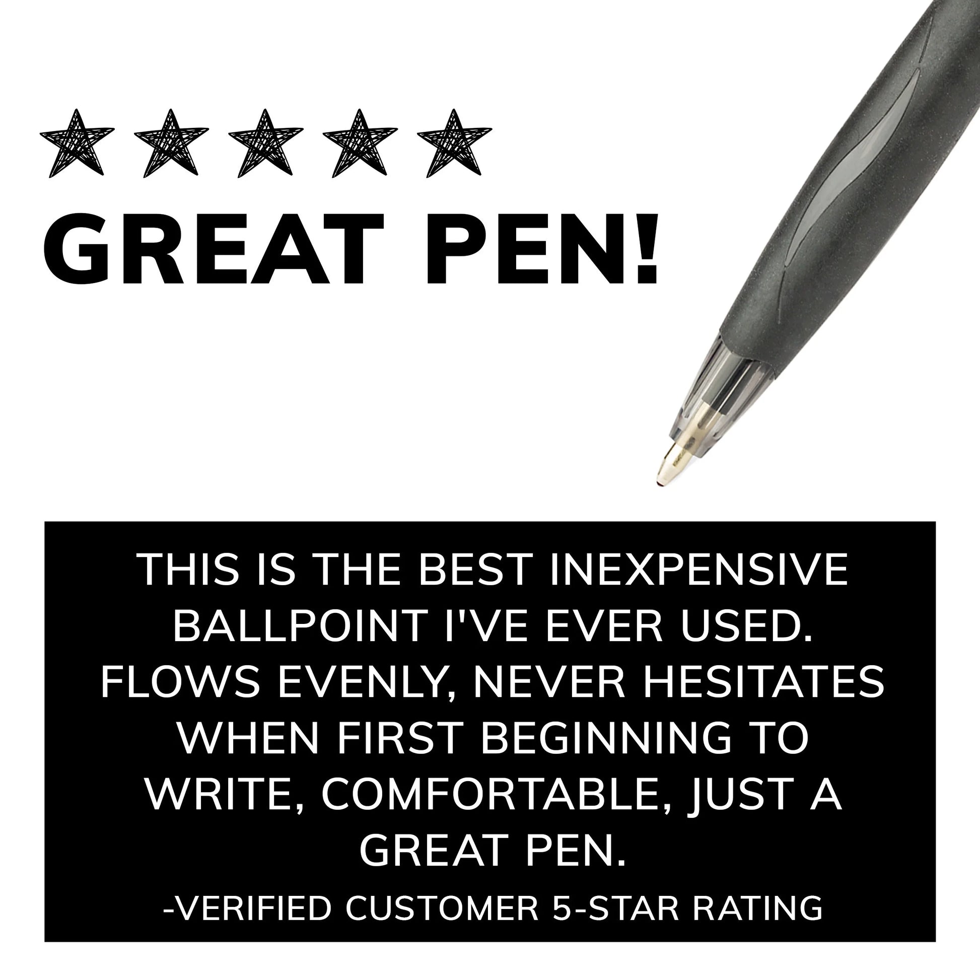 Glide Retractable Ballpoint Black Pens, Medium Point, 1.0 Mm, Black Ink, Pack of 4