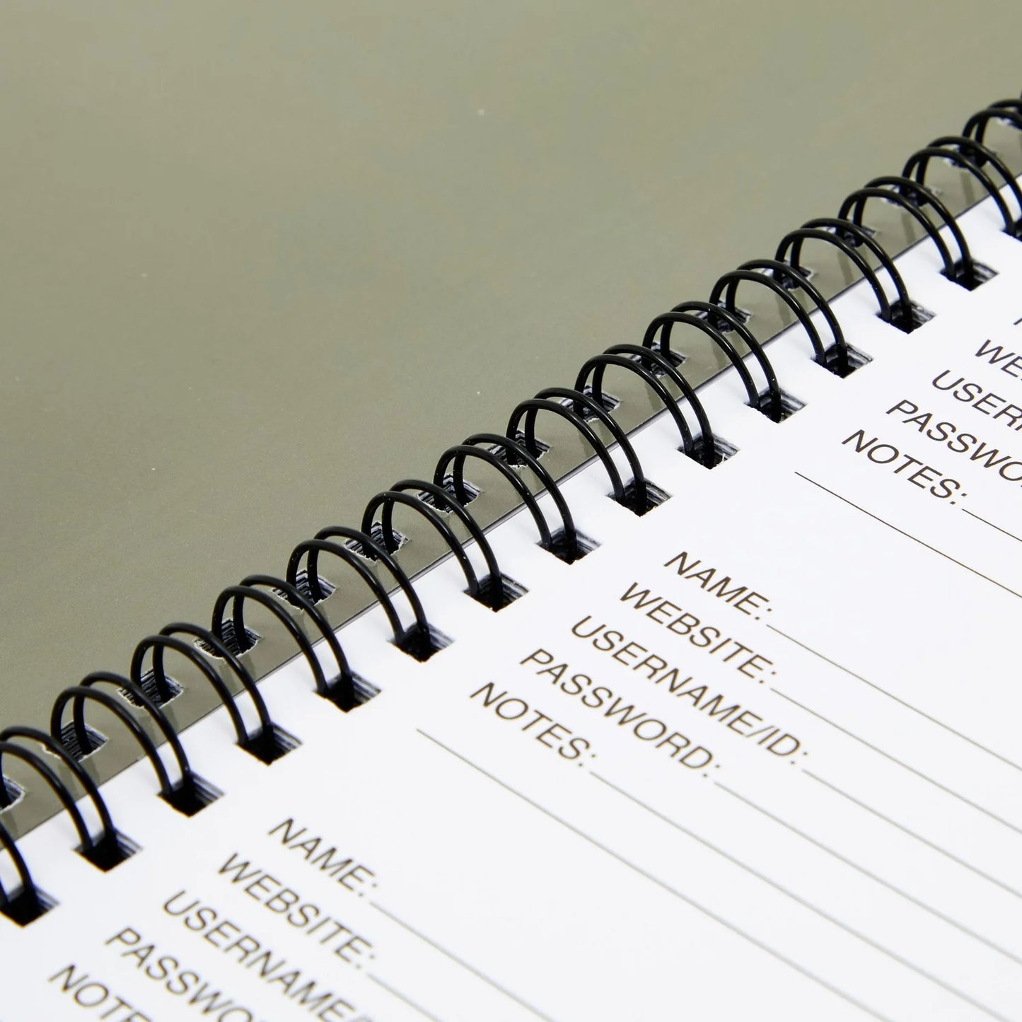 2-Pack Spiral Password Keeper Book with Alphabetical Tabs, Password Notebook for Internet and Computer Login, Username, Passwords for Home, Office, Gray/Black (80 Lined Pages, 5X7 In)