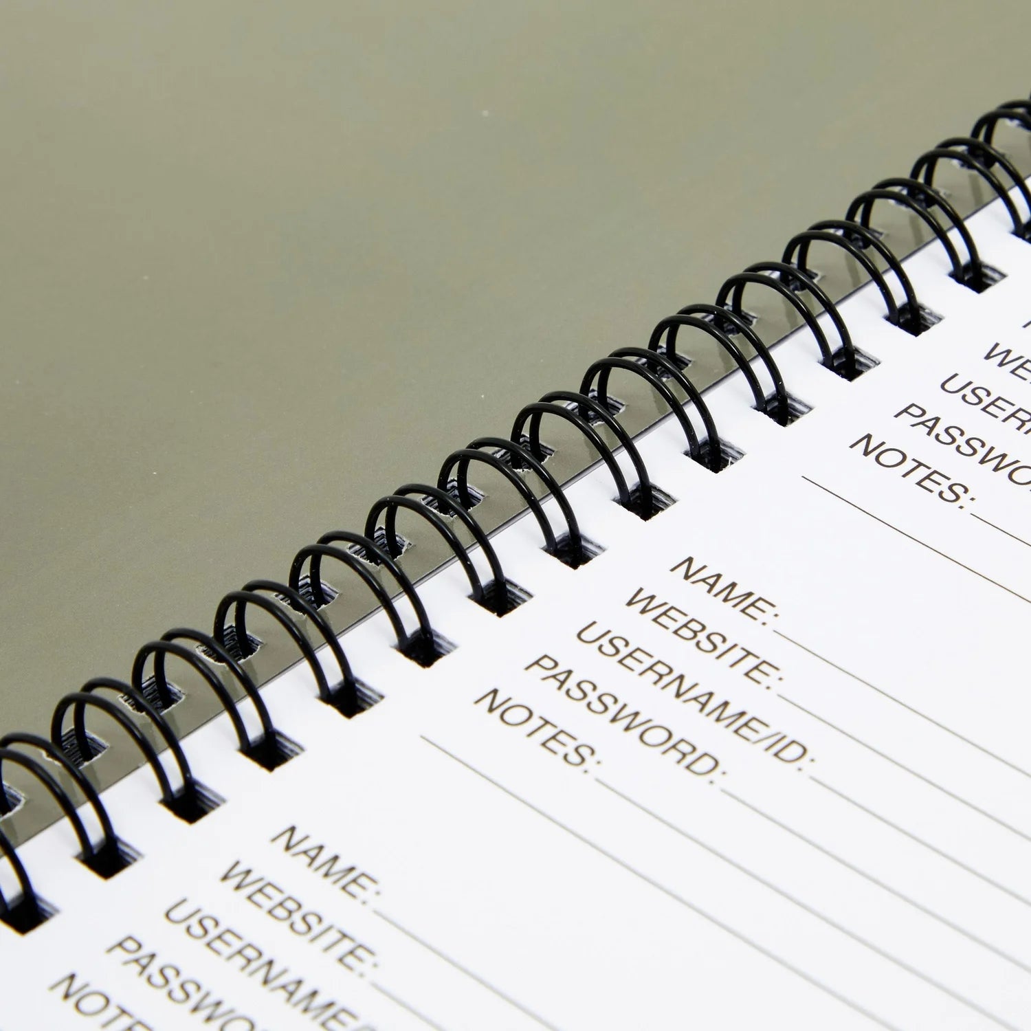 2-Pack Spiral Password Keeper Book with Alphabetical Tabs, Password Notebook for Internet and Computer Login, Username, Passwords for Home, Office, Gray/Black (80 Lined Pages, 5X7 In)