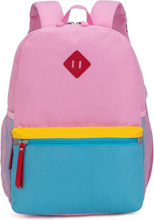 Preschool Backpack for Toddler Girls, Kids School Bag, Ages 3 to 7 Years Old, Small, Pink Blue
