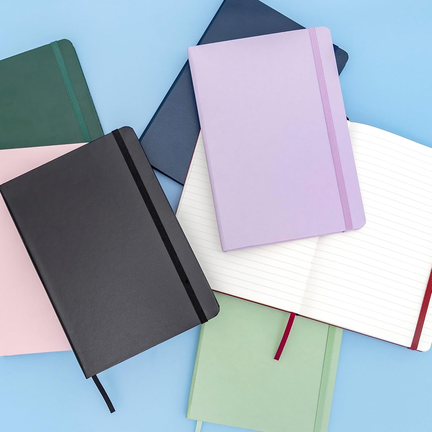 Lined Journal Notebook, (Sky Blue), 160 Pages, Medium 5.6 Inches X 8 Inches - 100 GSM Thick Paper, Hardcover