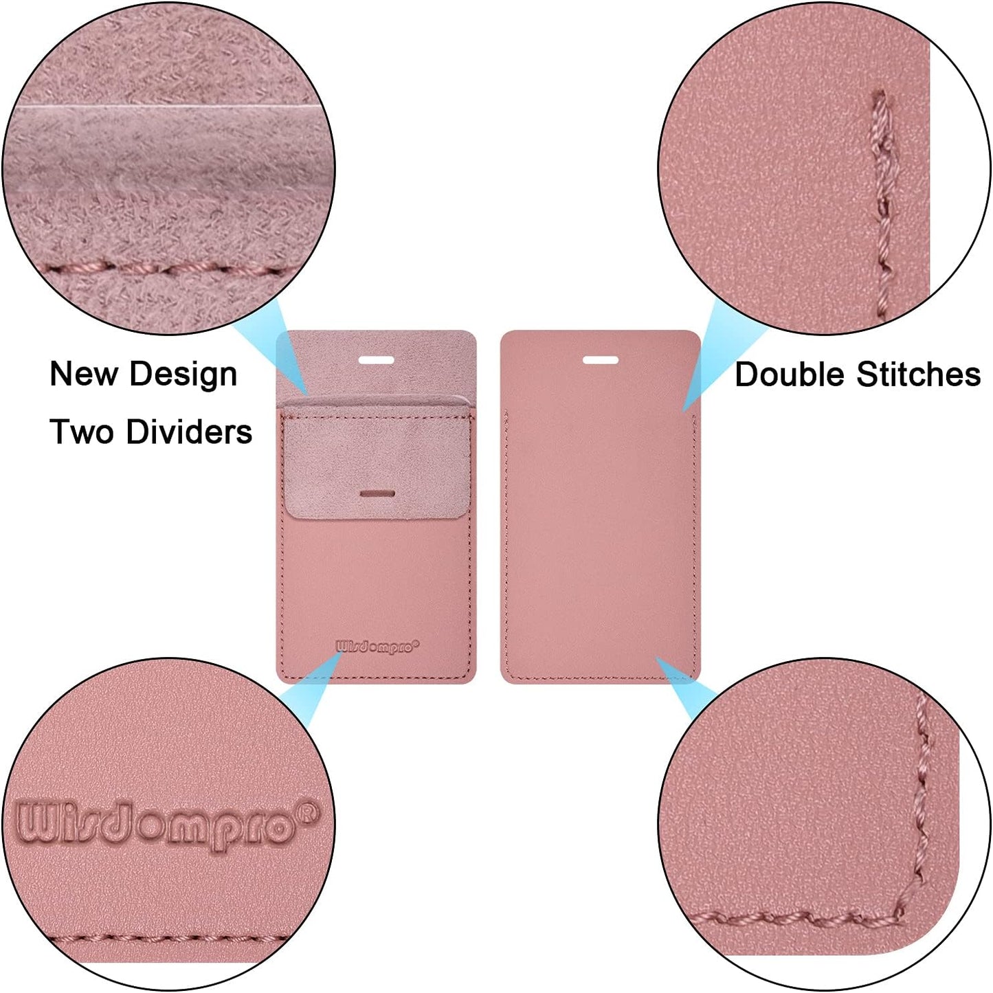 Pocket Protector, 3 Pack PU Leather Heavy Duty Pen Holder Pouch for Shirts, Lab Coats, Pants - Multi-Purpose - Holds Pens, Pointers, Pencils, and Notes - Pink