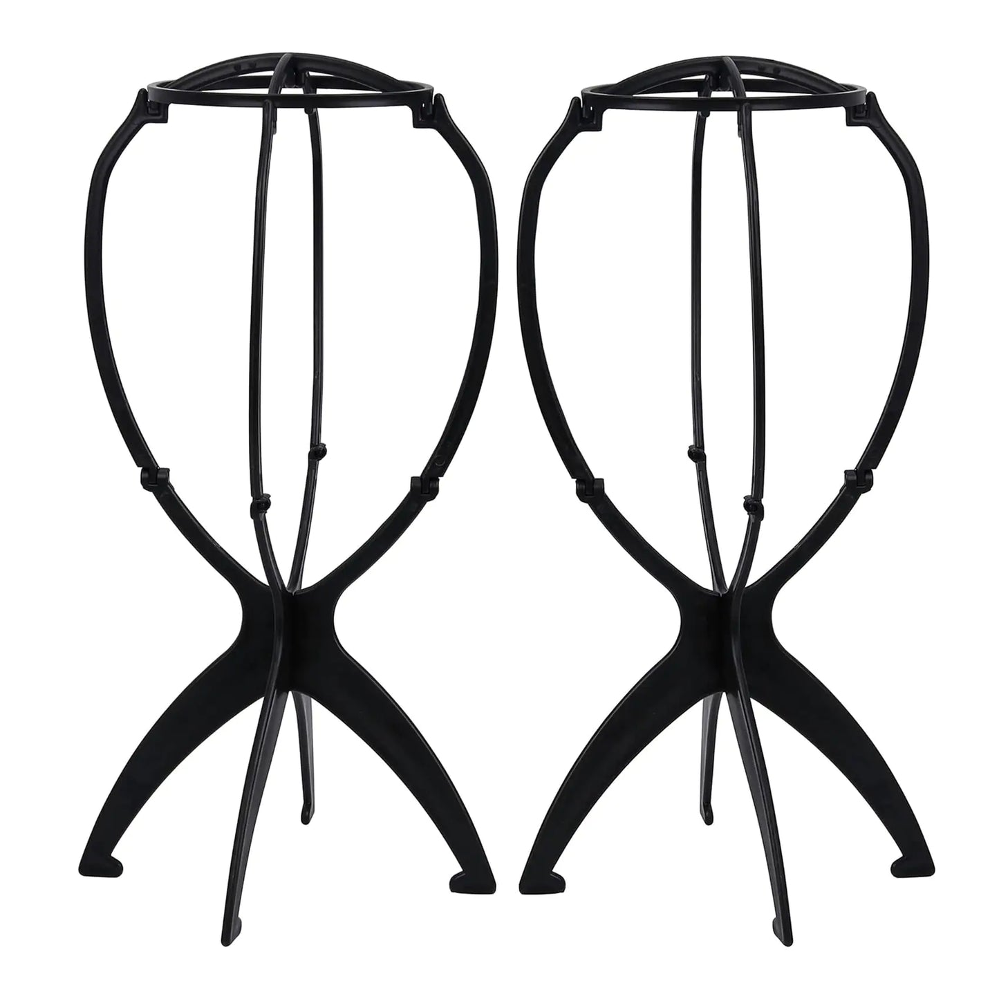 JCL Wig Stand Travel Wig Head Stand Portable Collapsible Wig Holder for Multiple Wigs Wig Display Stand Wig Stand Holder(2 Black)